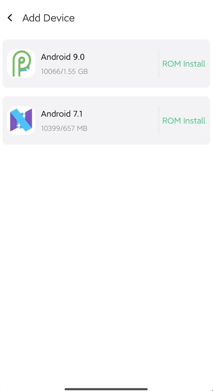 Interfaz de la app Vmos-pro